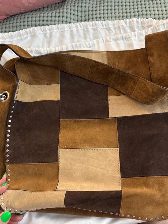 Michael Kors Patchwork Suede Shoulder Bag in Brown and Tan NEW WITH TAGS . - Picture 3 of 8